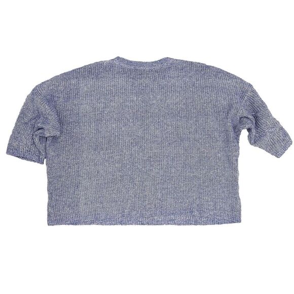 J Jill Light Blue Knit Sweater Short Sleeve Women's XL Causal Spring/Fall - Picture 3 of 4